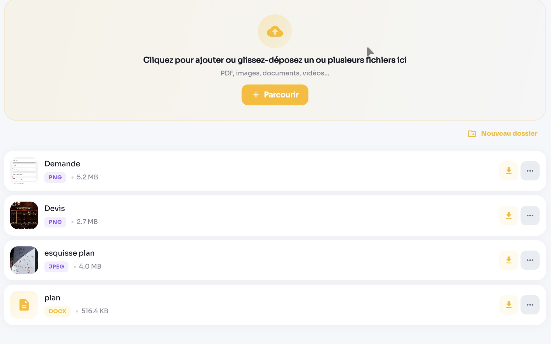 Interface documents Kwenti